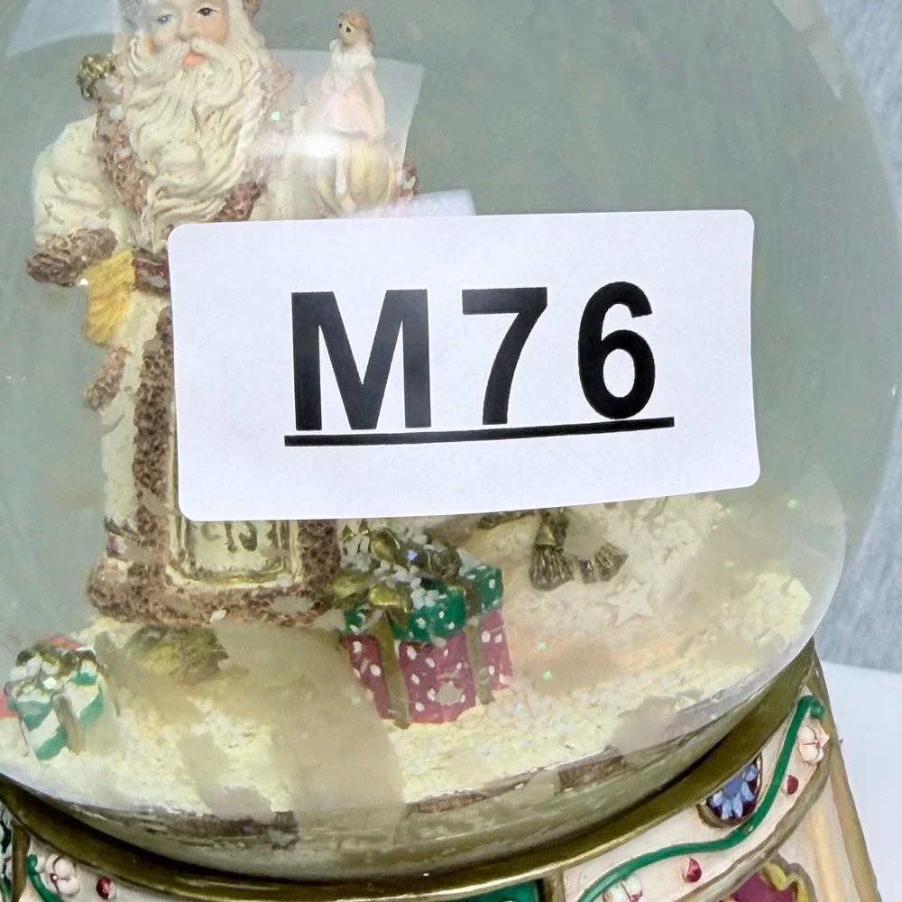 Vintage Style Musical Santa Claus Snow Globe Nutcracker Base Holiday Decor